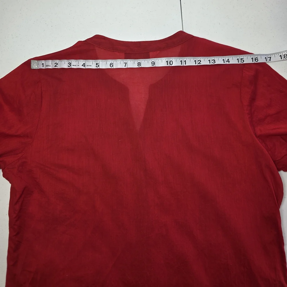 Boho Festival Top Red Embroidered 100% Cotton Tunic Kurta Ethnic Rita Kumar S/M - Picture 8 of 8